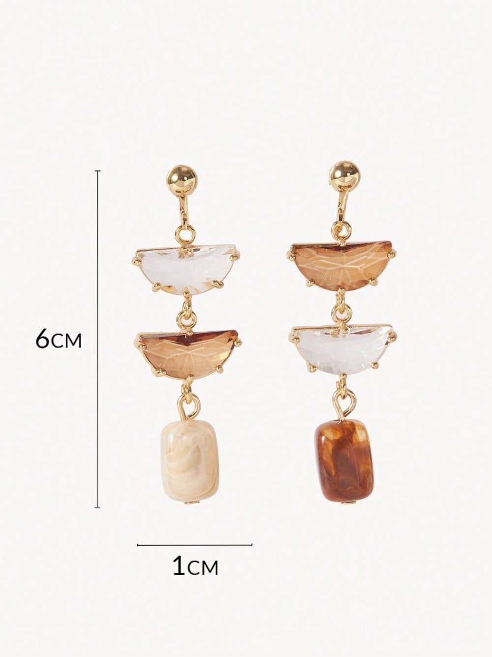 Multicolor Elegant Women's Dangle Earrings with Pearl Crystal Design - Picture 5 of 5